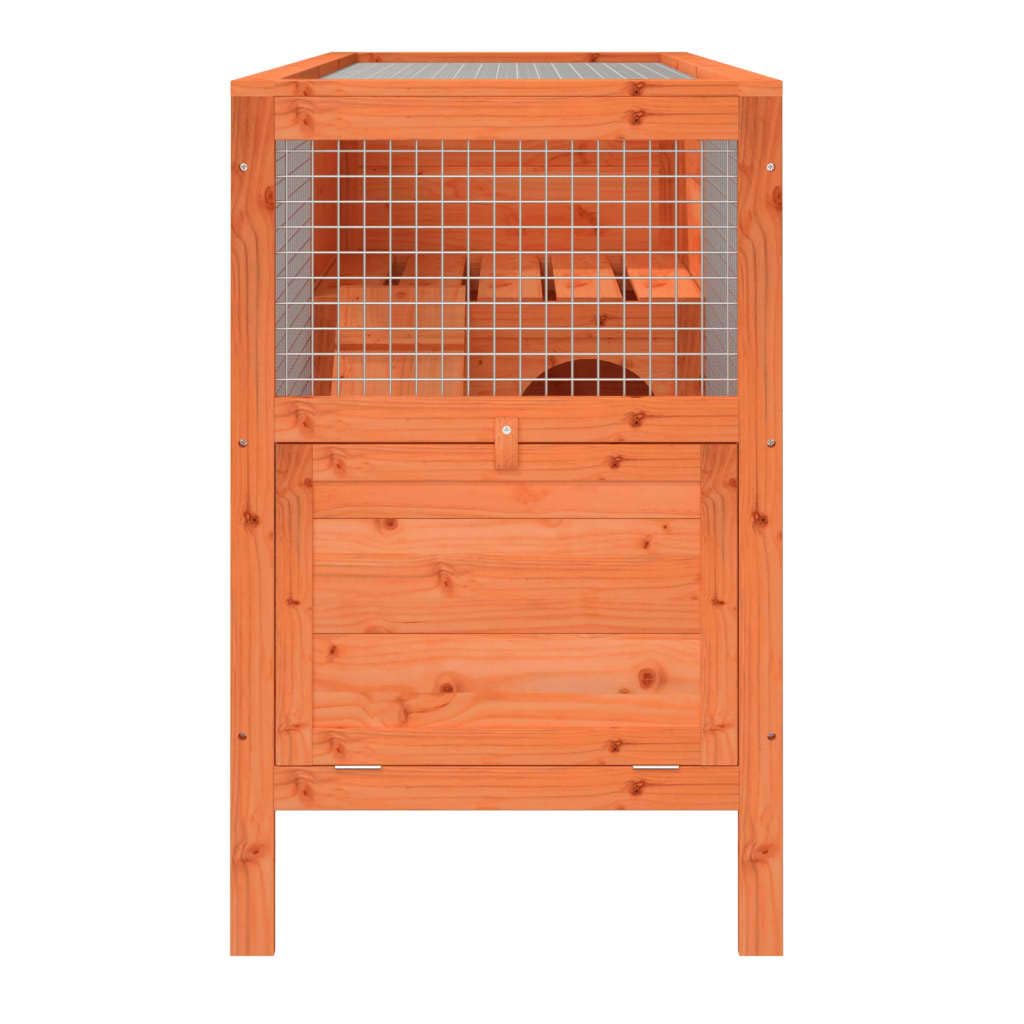 Wooden 2 Tier Small Animal Cage 40.6 Inch Brown V8624