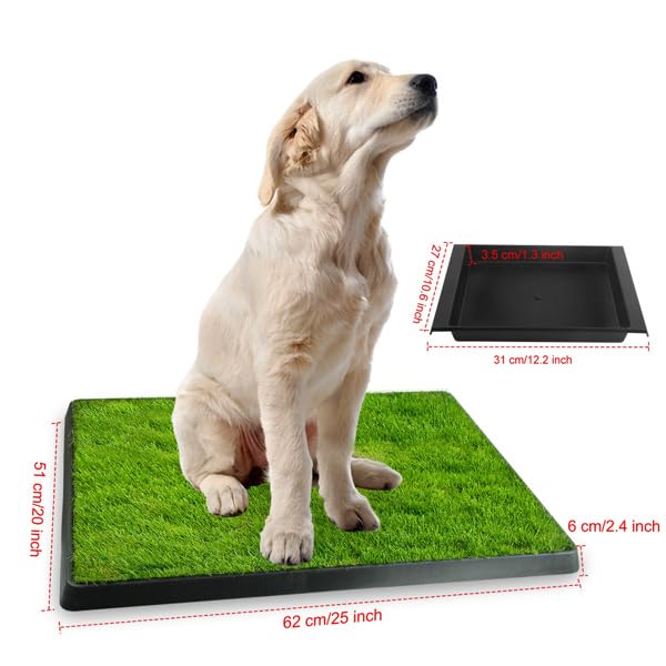 Indoor Outdoor Dog Potty with Artificial Turf Grass Mat 25x20 in D55568
