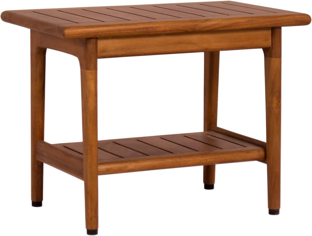 Teak Shower Bench with Shelf U7229