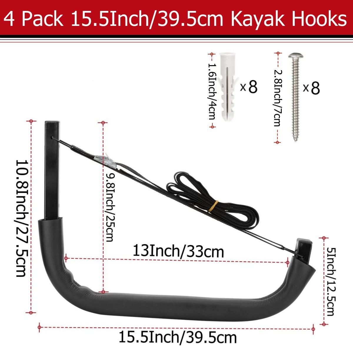 Wall Mount Kayak Storage Hooks F83221