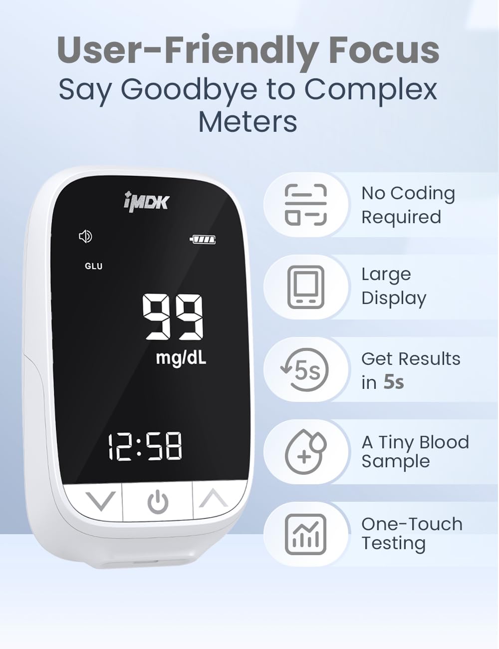 Blood Glucose Monitor Kit with 100 Strips and 100 Lancets O434
