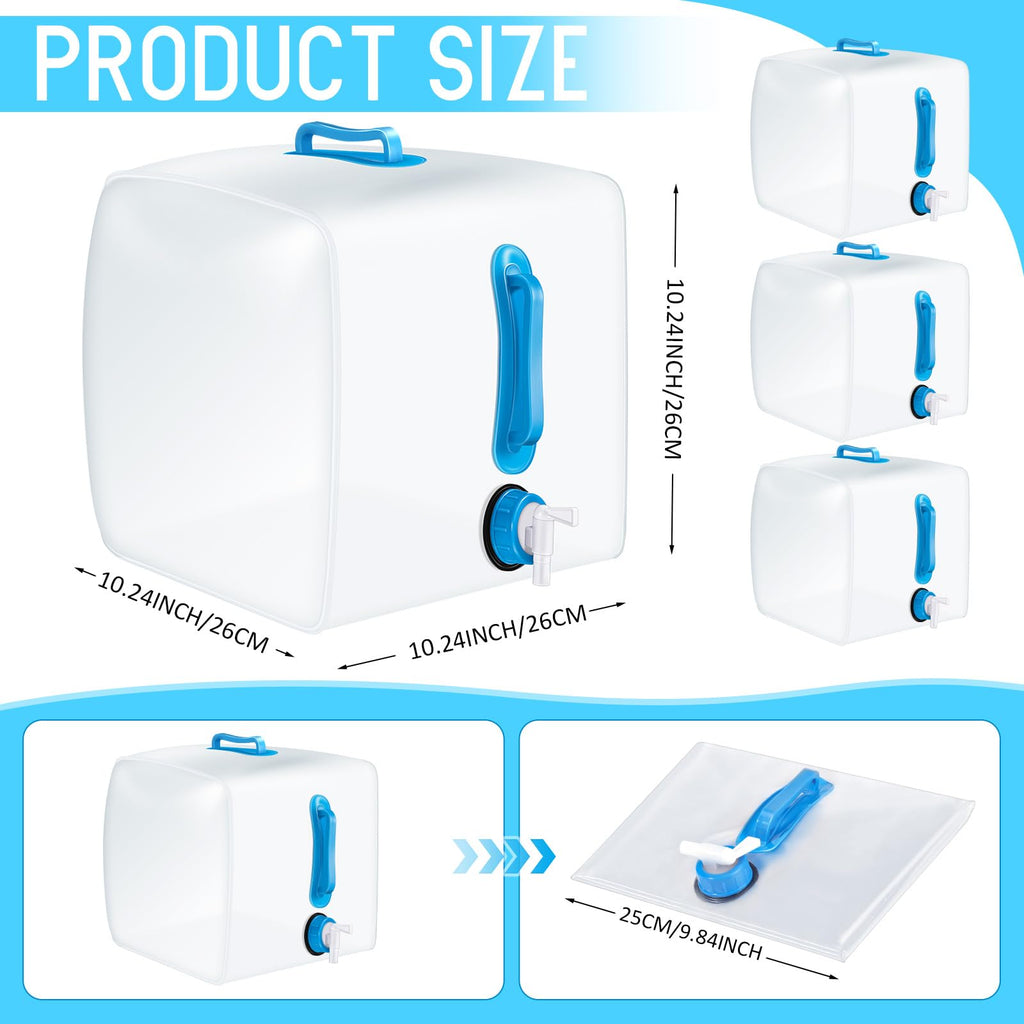 5 Pcs 5.3 Gallon Collapsible Water Container with Spigot I2176