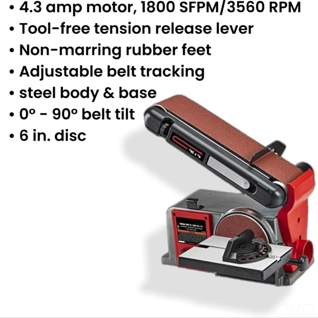 Belt and Disc Sander 4 inch x 36 inch Belt 6 inch Disc J2239