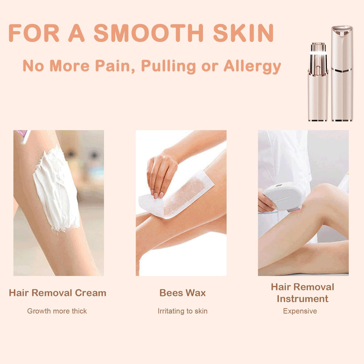Womens Painless Electric Facial Hair Remover I23706