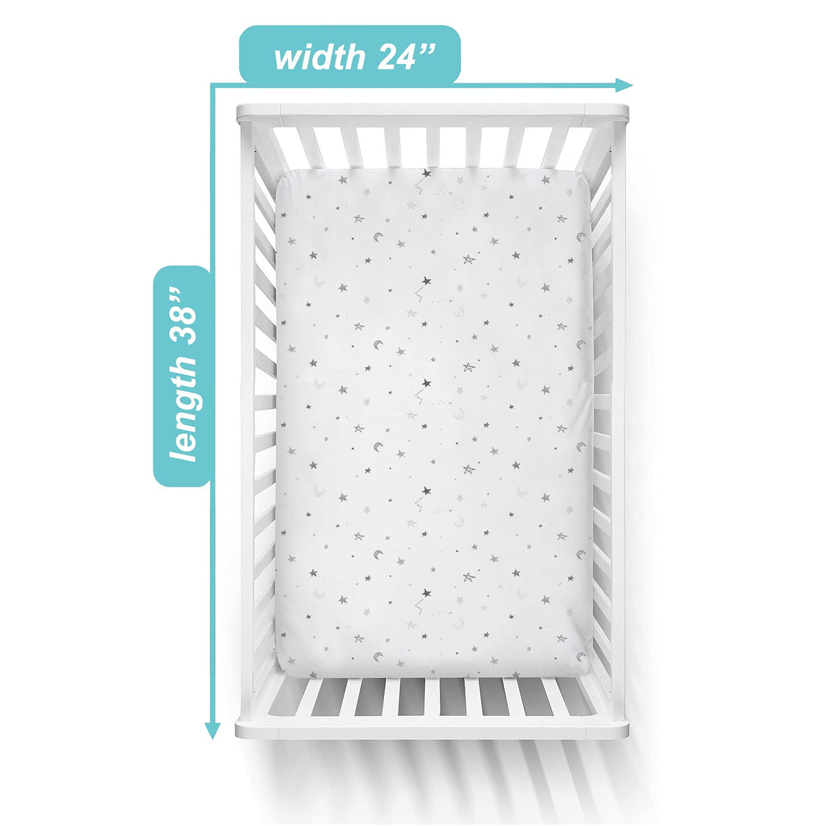 3 Pack Fitted Mini Crib Sheet 38x24" D488768
