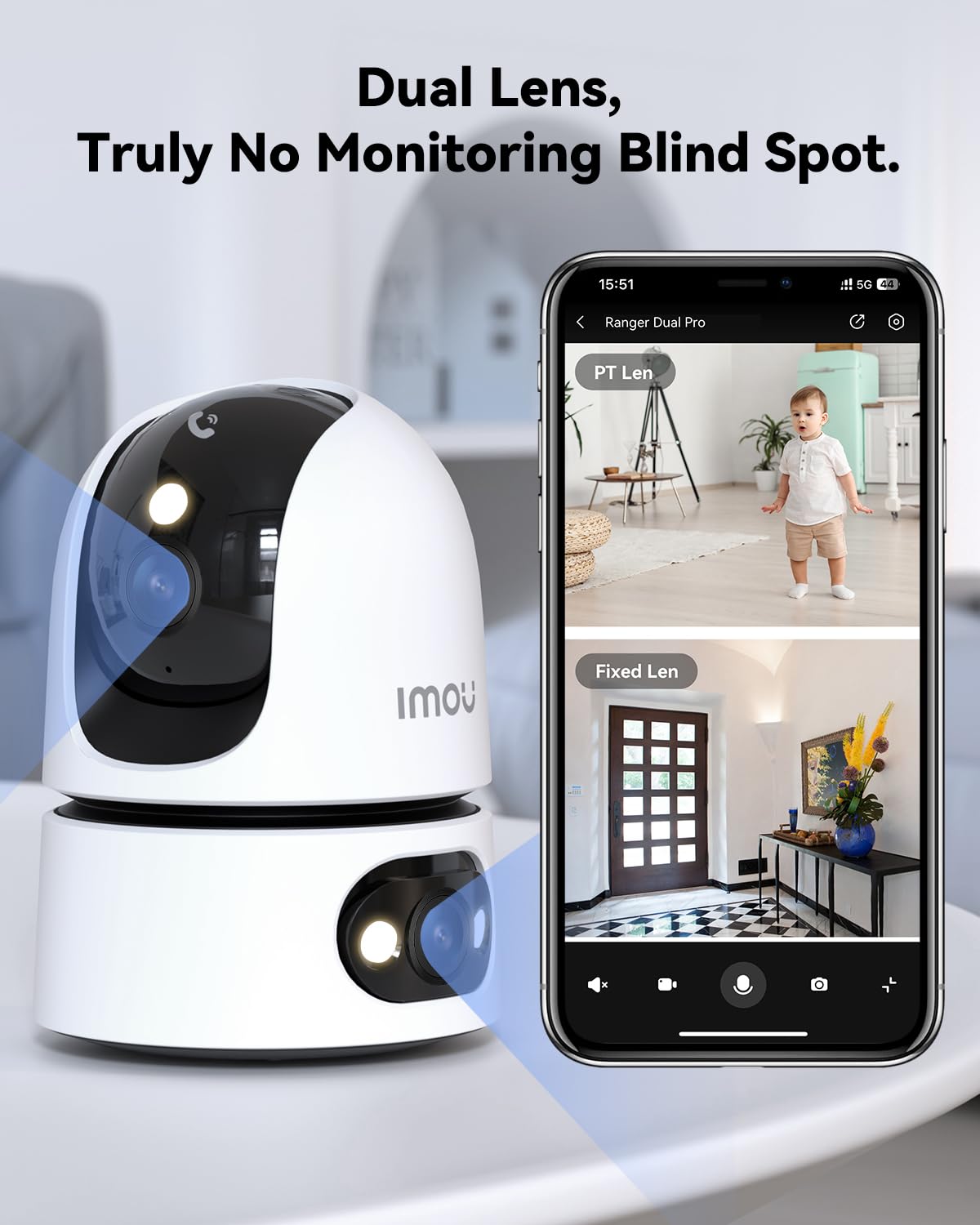 6MP Indoor Security Camera Dual-Lens 360° Pan-Tilt Color Night Vision G20622