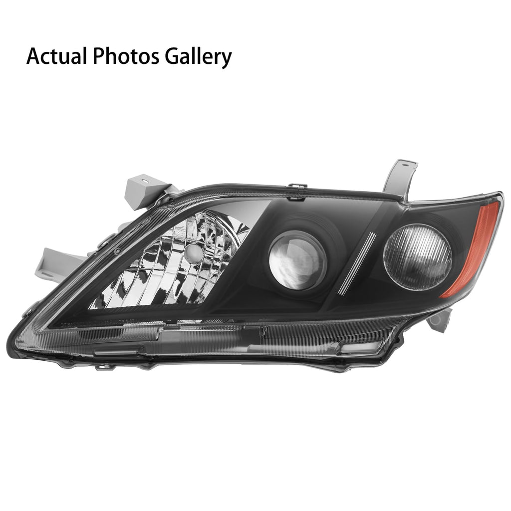 2PCS Black Housing Clear Lens Headlight Assembly Set A826