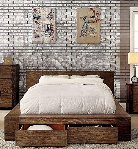 California King Walnut Platform Bed I510680