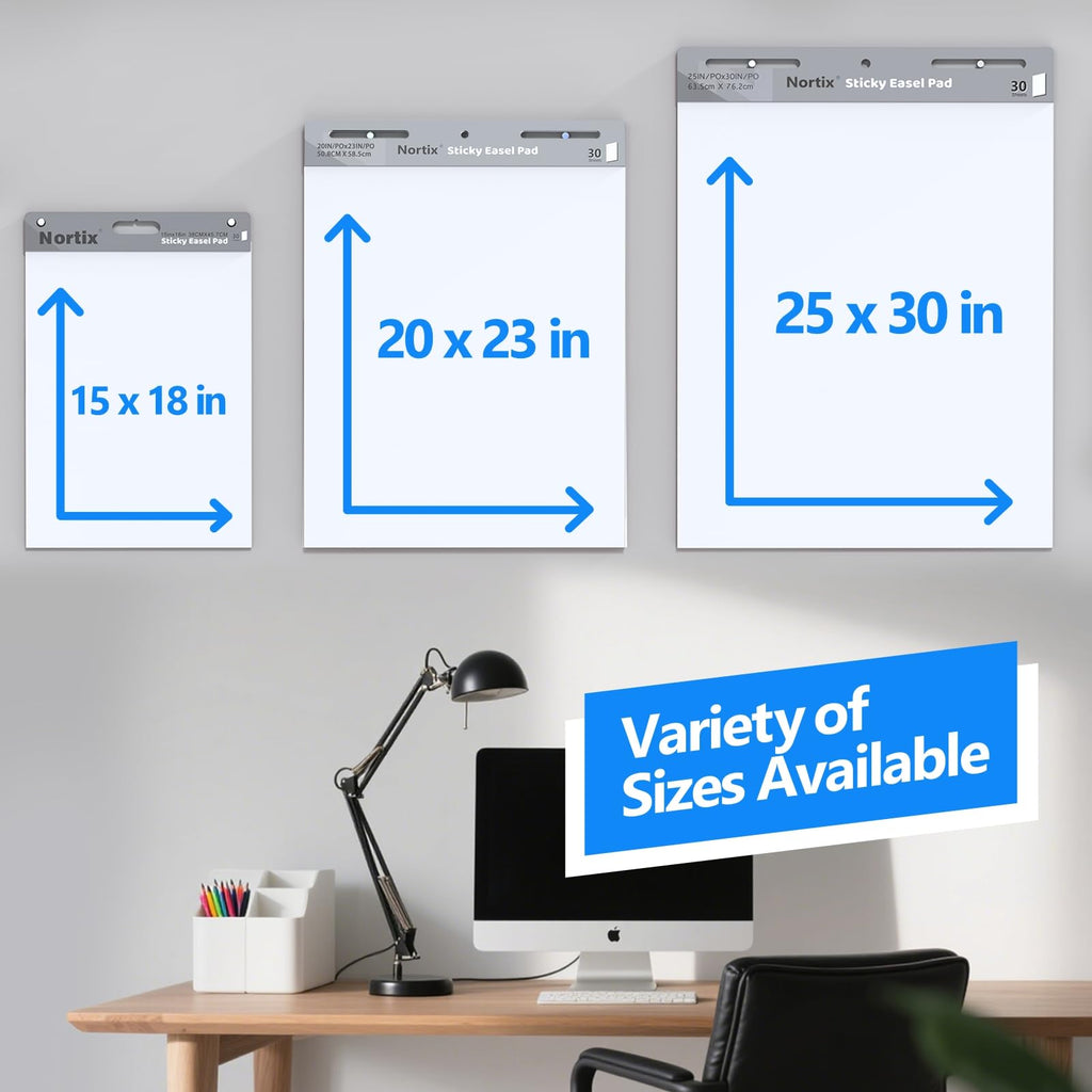 Sticky Easel Pads, 25 x 30 inch, 30 Sheets/Pad, 8 Pads H130751