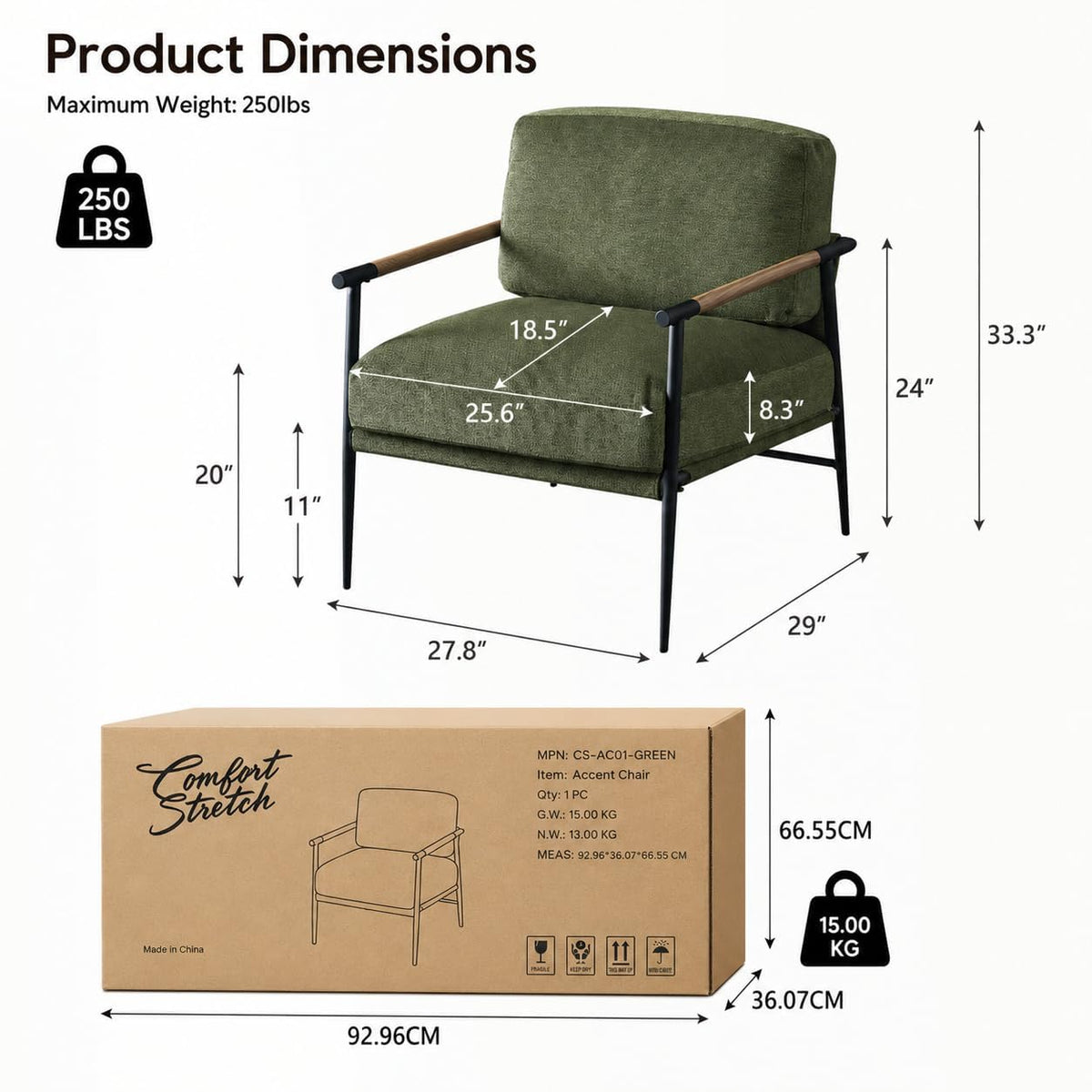 Green Chenille Accent Chair Set of 2 P672696