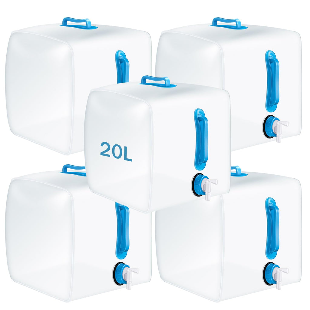 5 Pcs 5.3 Gallon Collapsible Water Container with Spigot I2176