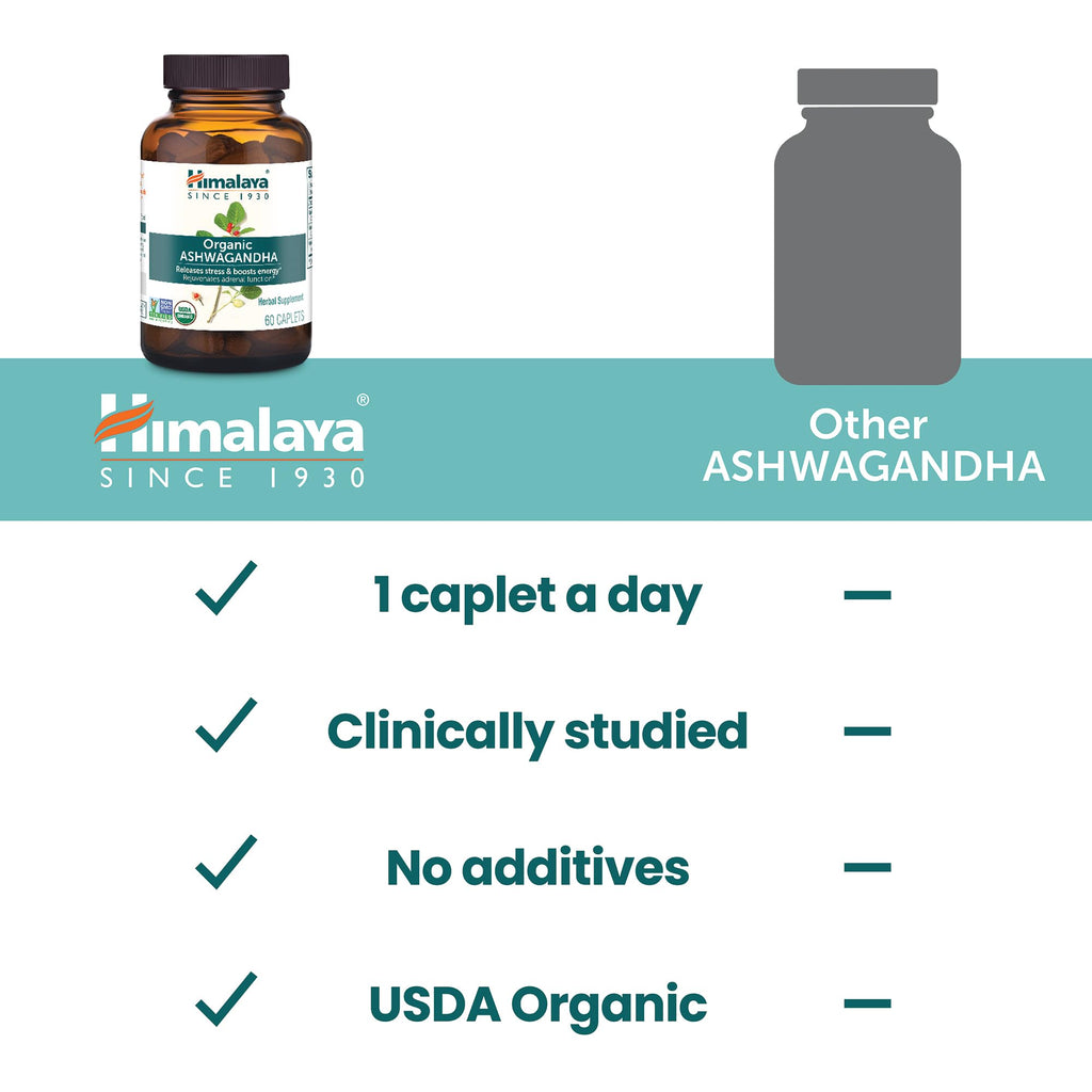 USDA Organic Ashwagandha Root 670 mg 60 Caplets H606025