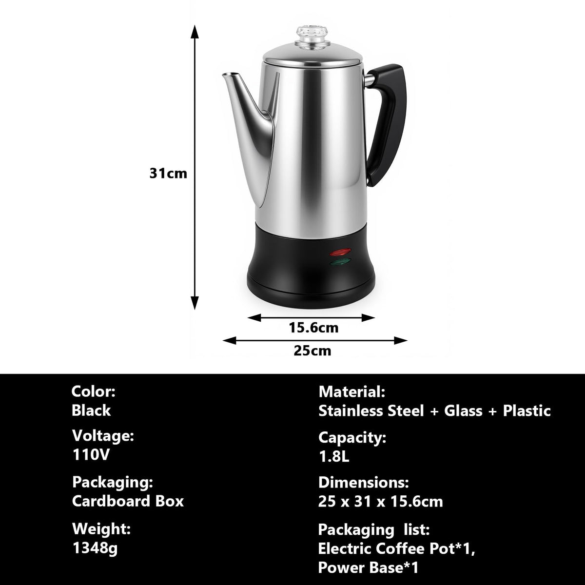 12 Cup Stainless Steel Electric Coffee Maker R65045