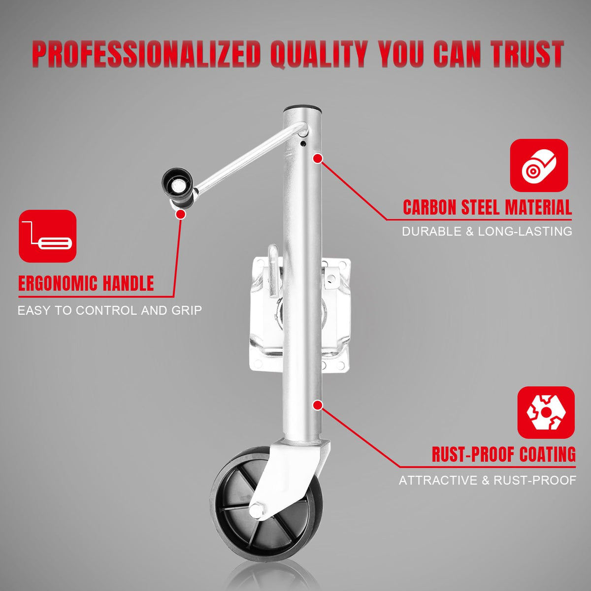 1000 lbs Swivel Boat Trailer Jack with Wheel V645