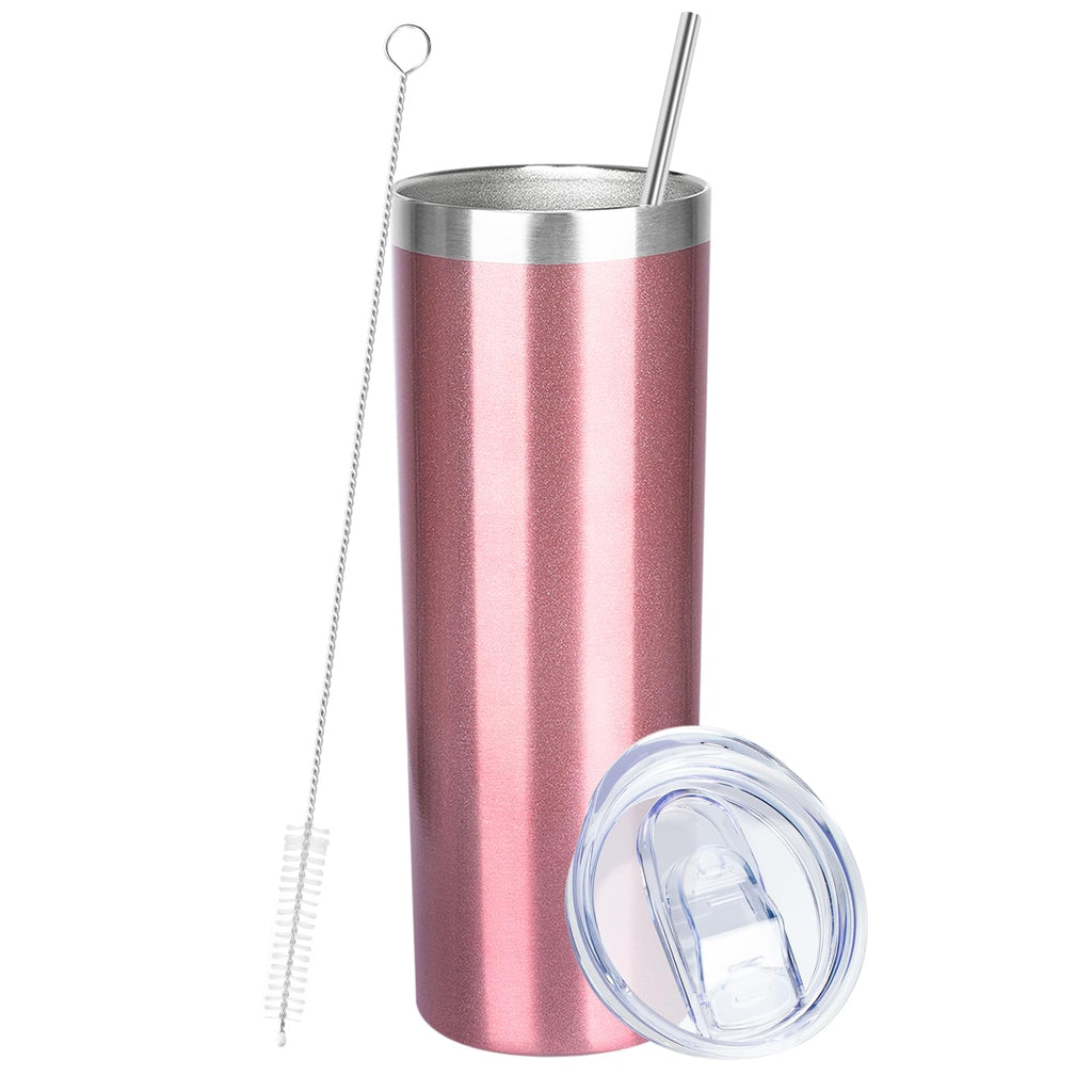 20 oz Stainless Steel Vacuum Insulated Tumbler with Lid and Straw T4888