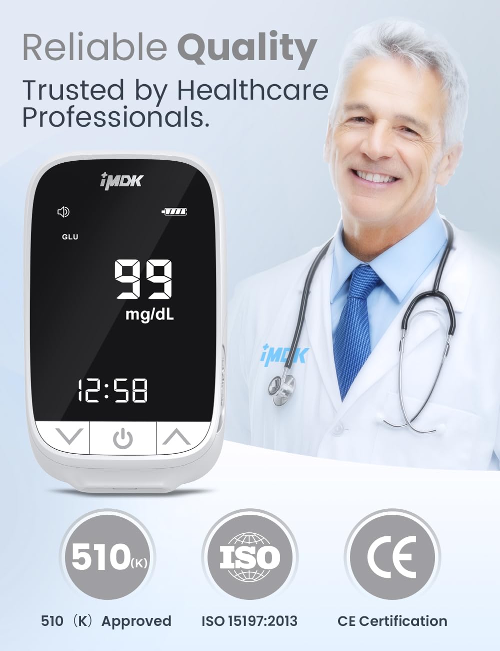 Blood Glucose Monitor Kit with 100 Strips and 100 Lancets O434