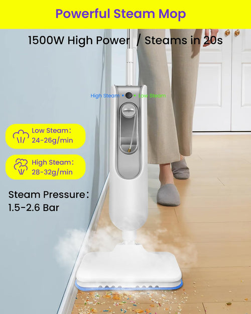 1500W Steam Mop for Hardwood and Tile B47103