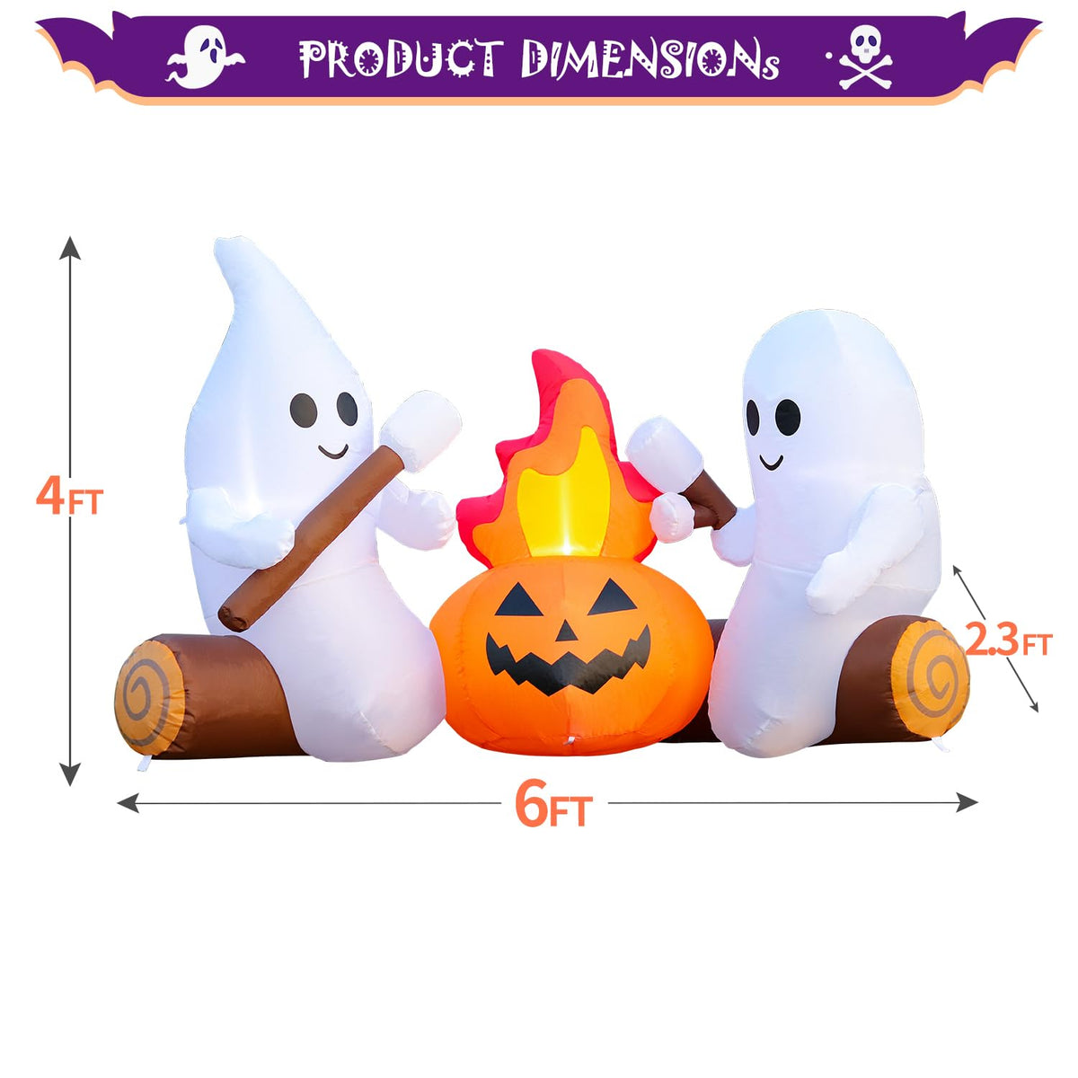 6FT Inflatable Halloween Decorations with Built-in LEDs V517