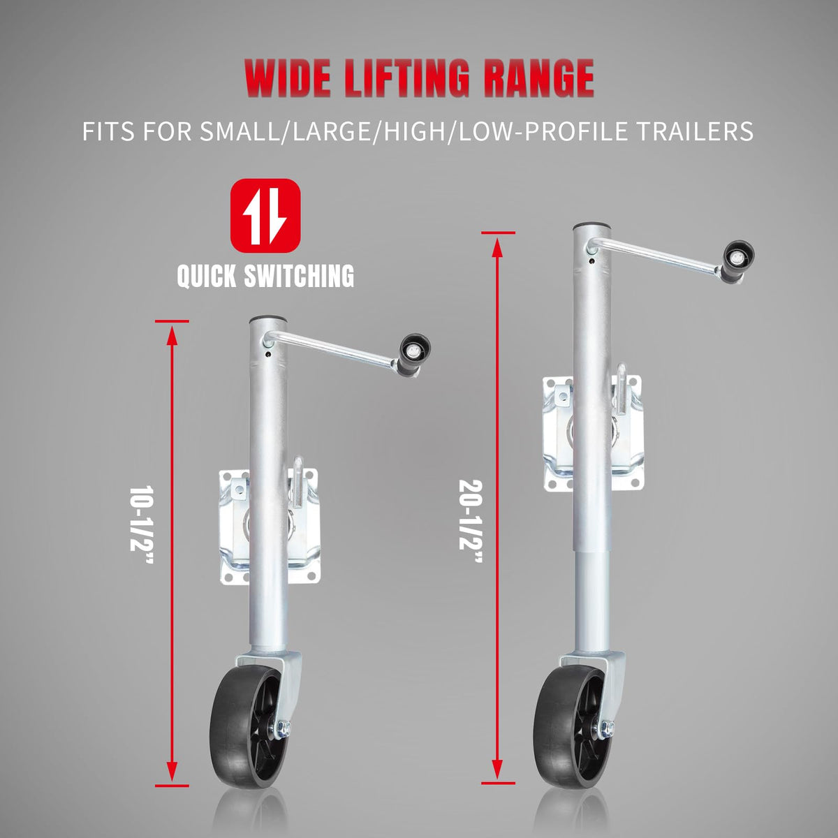 1000 lbs Swivel Boat Trailer Jack with Wheel V645