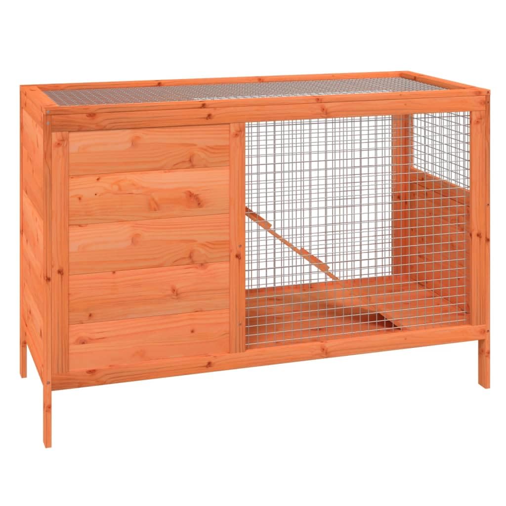 Wooden 2 Tier Small Animal Cage 40.6 Inch Brown V8624