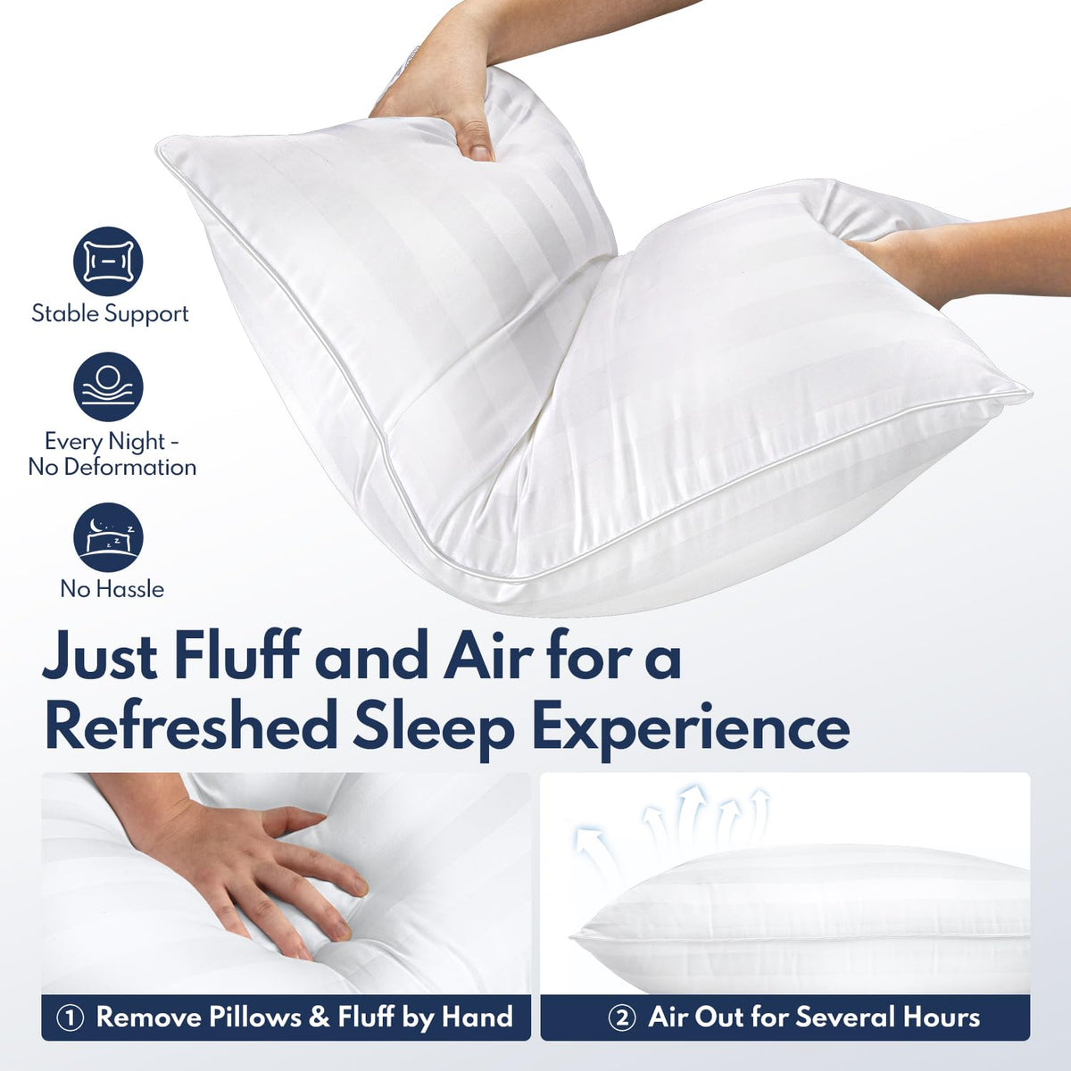 King Pillows Set of 2 Cooling Down Alternative Medium Firm I548