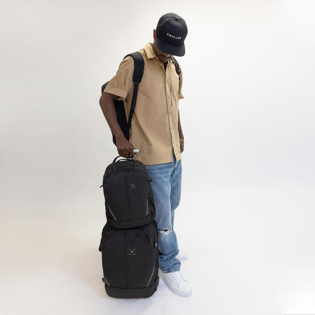 Rolling Backpack with Wheels 43L with Personal Item Bag Z180
