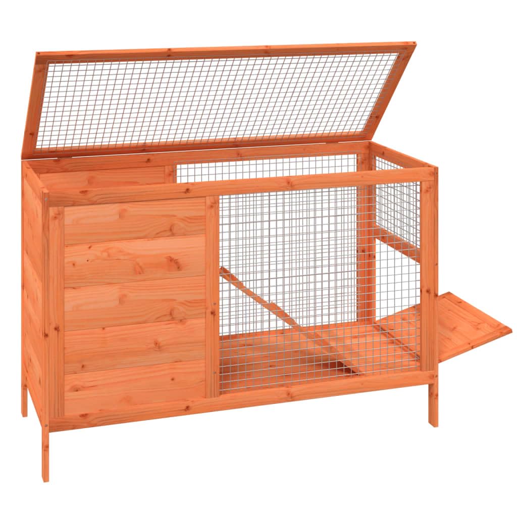 Wooden 2 Tier Small Animal Cage 40.6 Inch Brown V8624