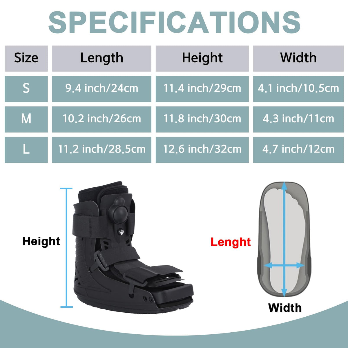 Short Inflatable Walking Boot V174