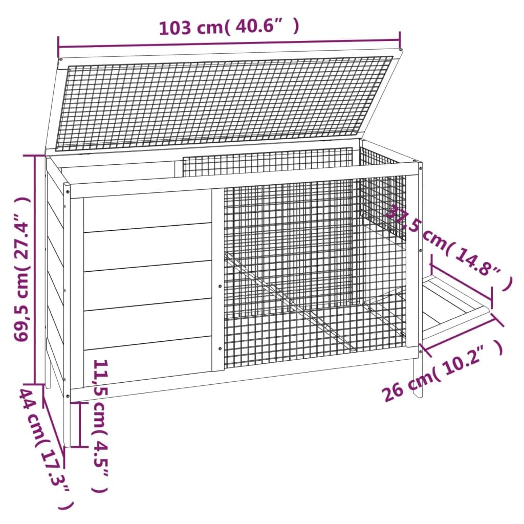 Wooden 2 Tier Small Animal Cage 40.6 Inch Brown V8624