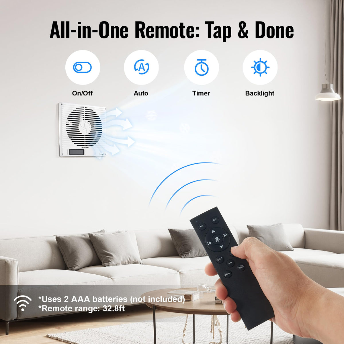 8" Room to Room Air Transfer Fan with Remote K52819