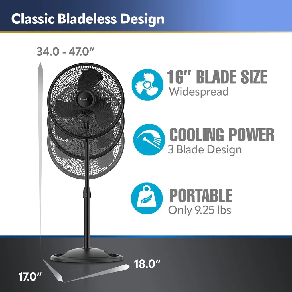 16" Oscillating Adjustable Pedestal Fan X1654