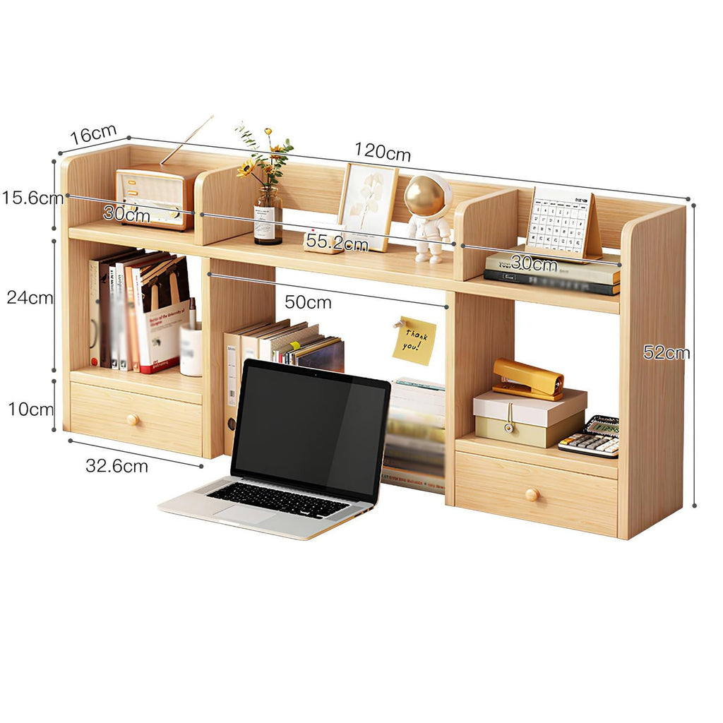 White Desktop Bookshelf Wood Storage Rack G31110