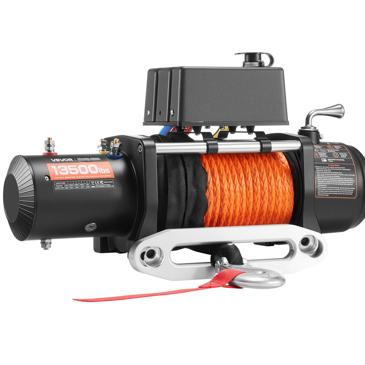 13,500 lb 12V DC Electric Truck Winch with Synthetic Rope Z118062