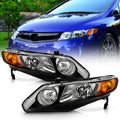 Black Factory Style Headlights Headlamps Left+Right W80782