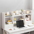 White Desktop Bookshelf Wood Storage Rack G31110