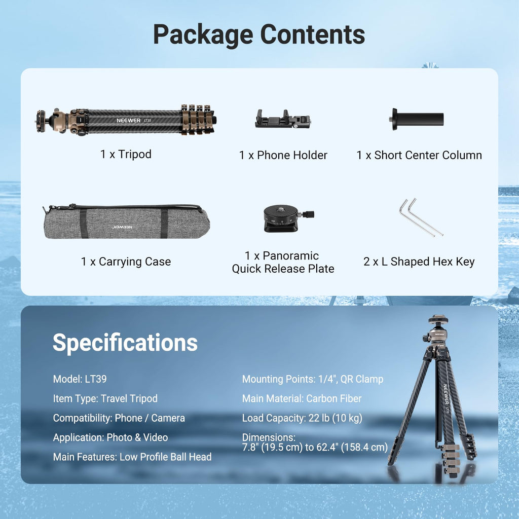 Carbon Fiber Travel Tripod D46008