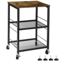 Small 3 Tier Wood Side Table with Metal Frame T703
