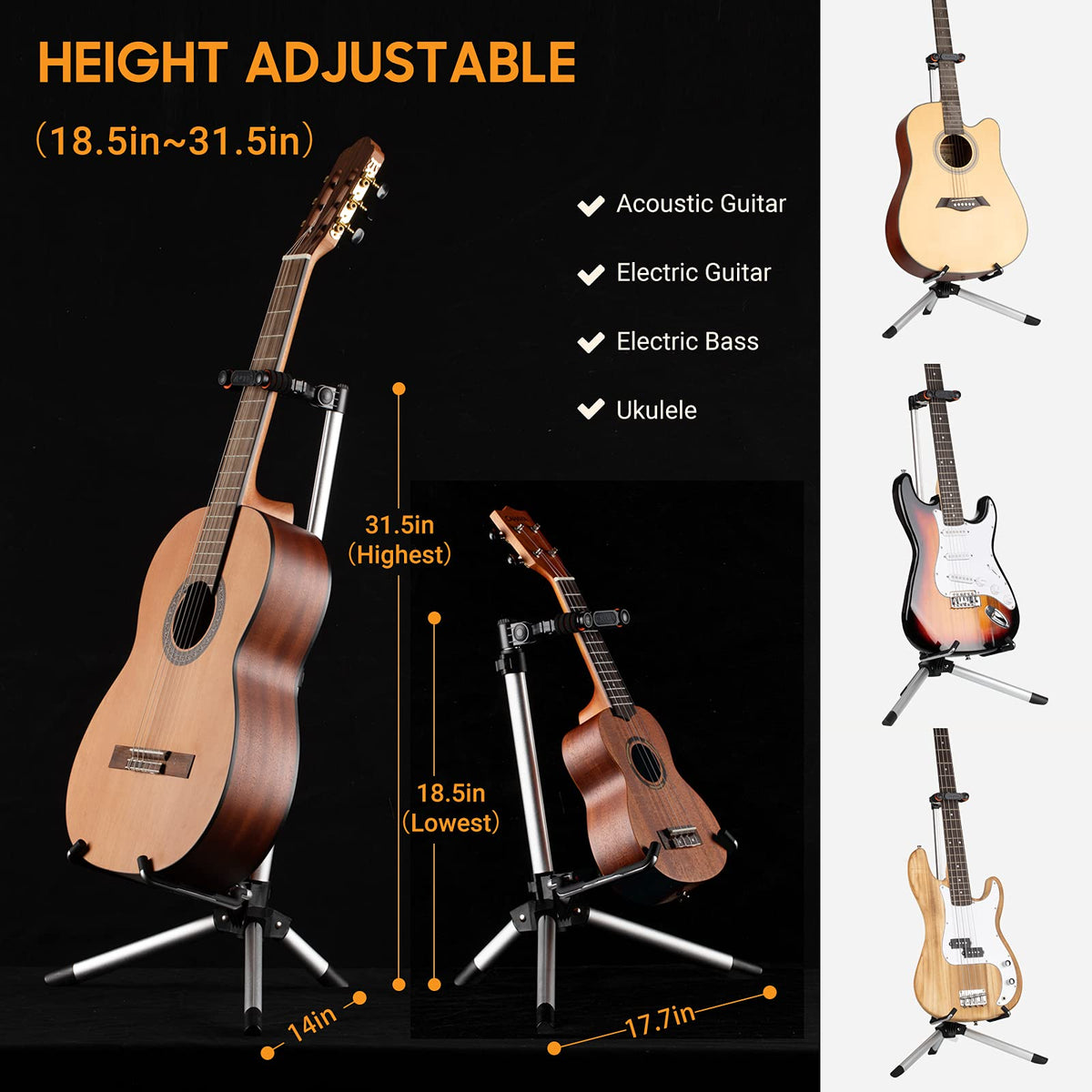 Adjustable Folding Guitar Stand A6855