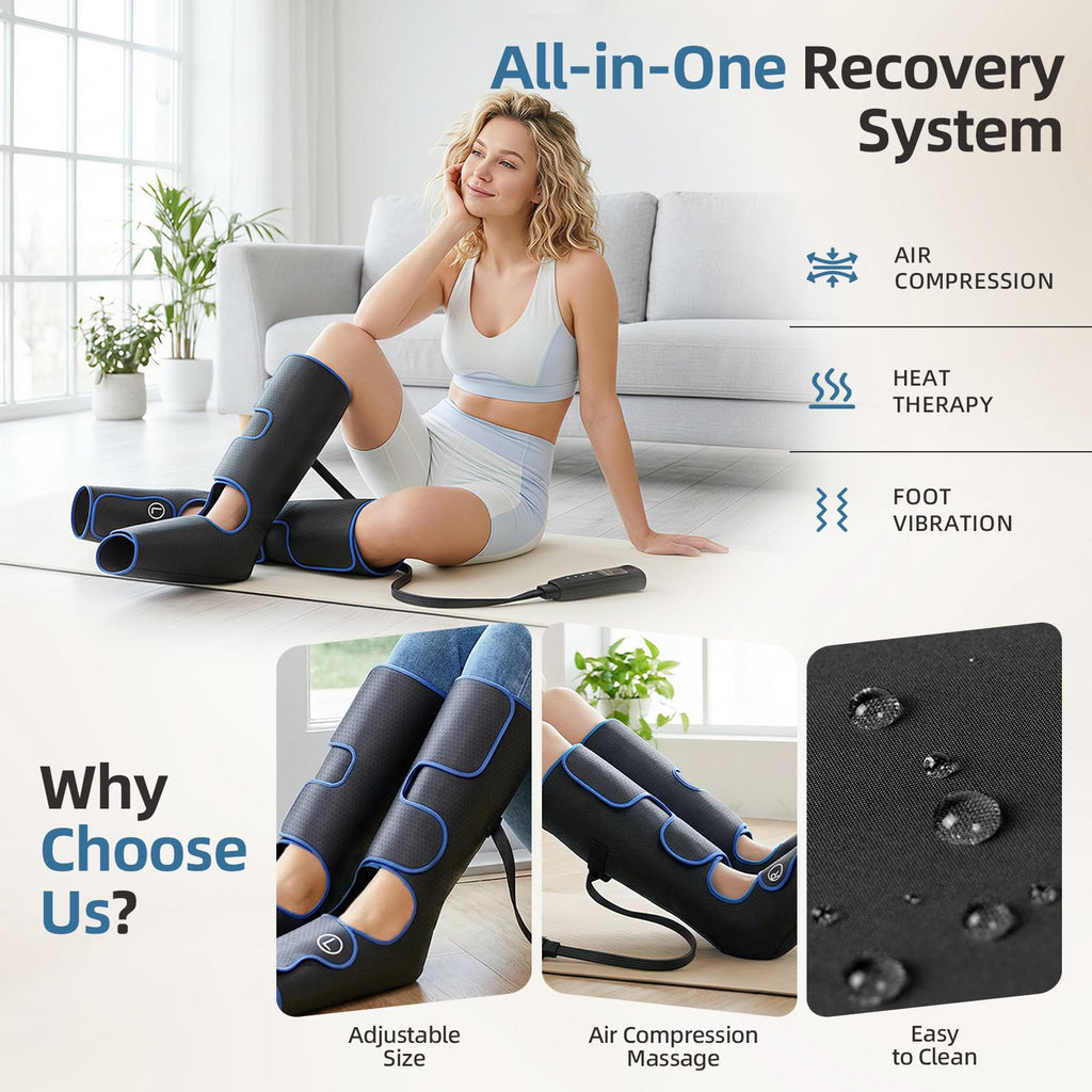 Air Compression Leg Massager with Heat T7006