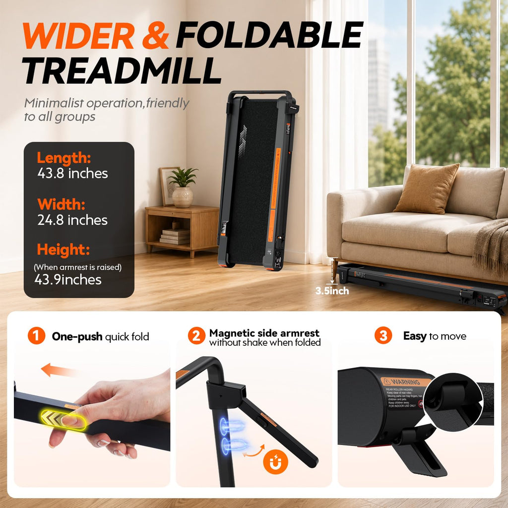 Foldable Treadmill with Vibration Plate H783