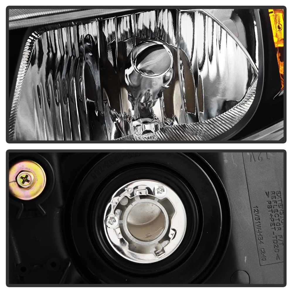 Black Factory Style Headlights Headlamps Left+Right W80782