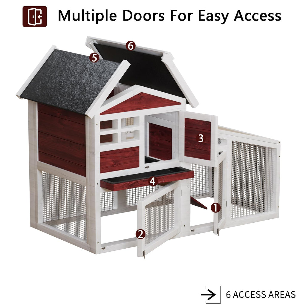 Weatherproof Wooden Rabbit Hutch L602