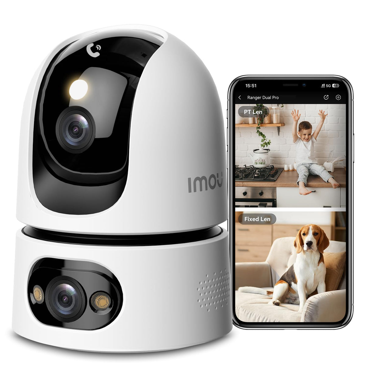 6MP Indoor Security Camera Dual-Lens 360° Pan-Tilt Color Night Vision G20622