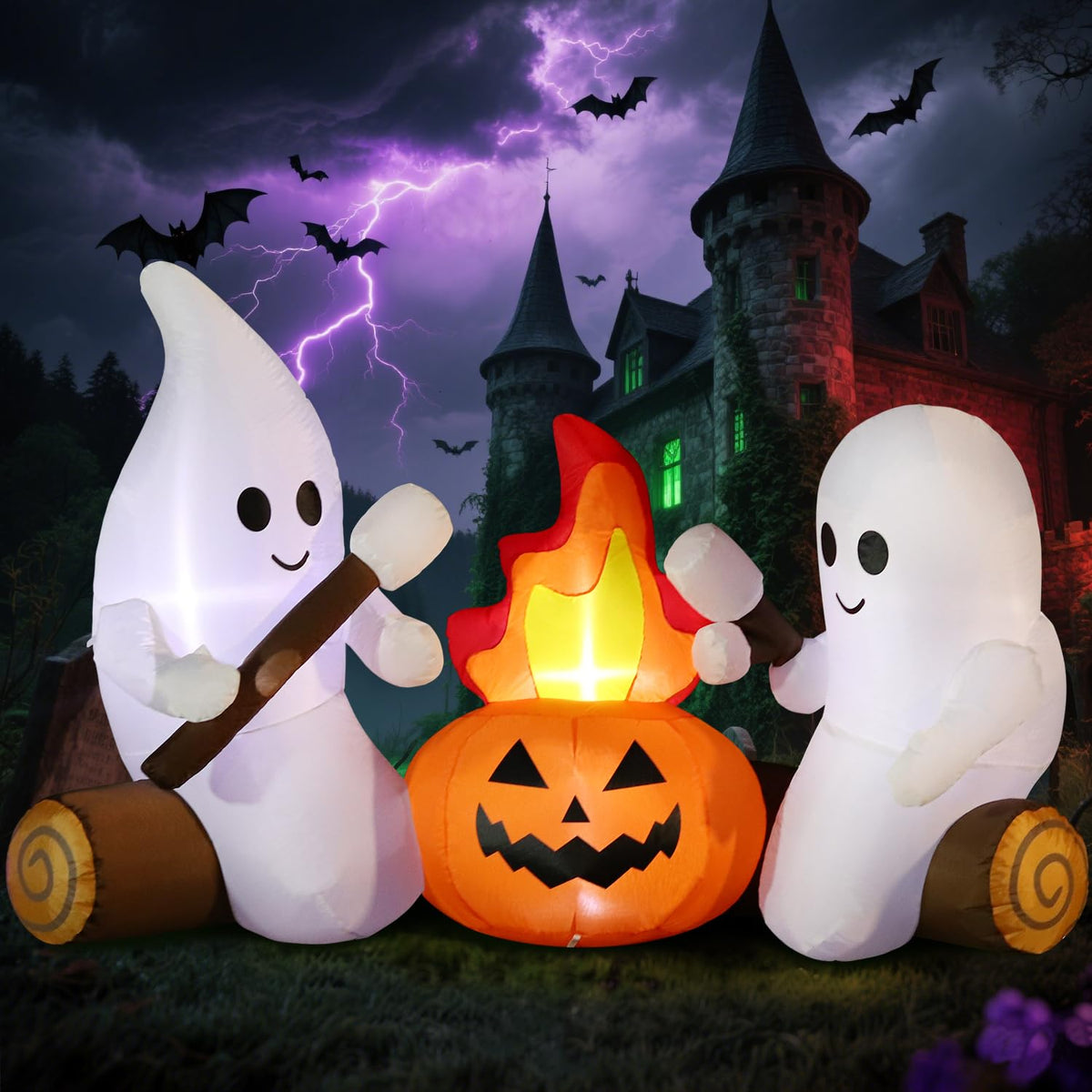 6FT Inflatable Halloween Decorations with Built-in LEDs V517
