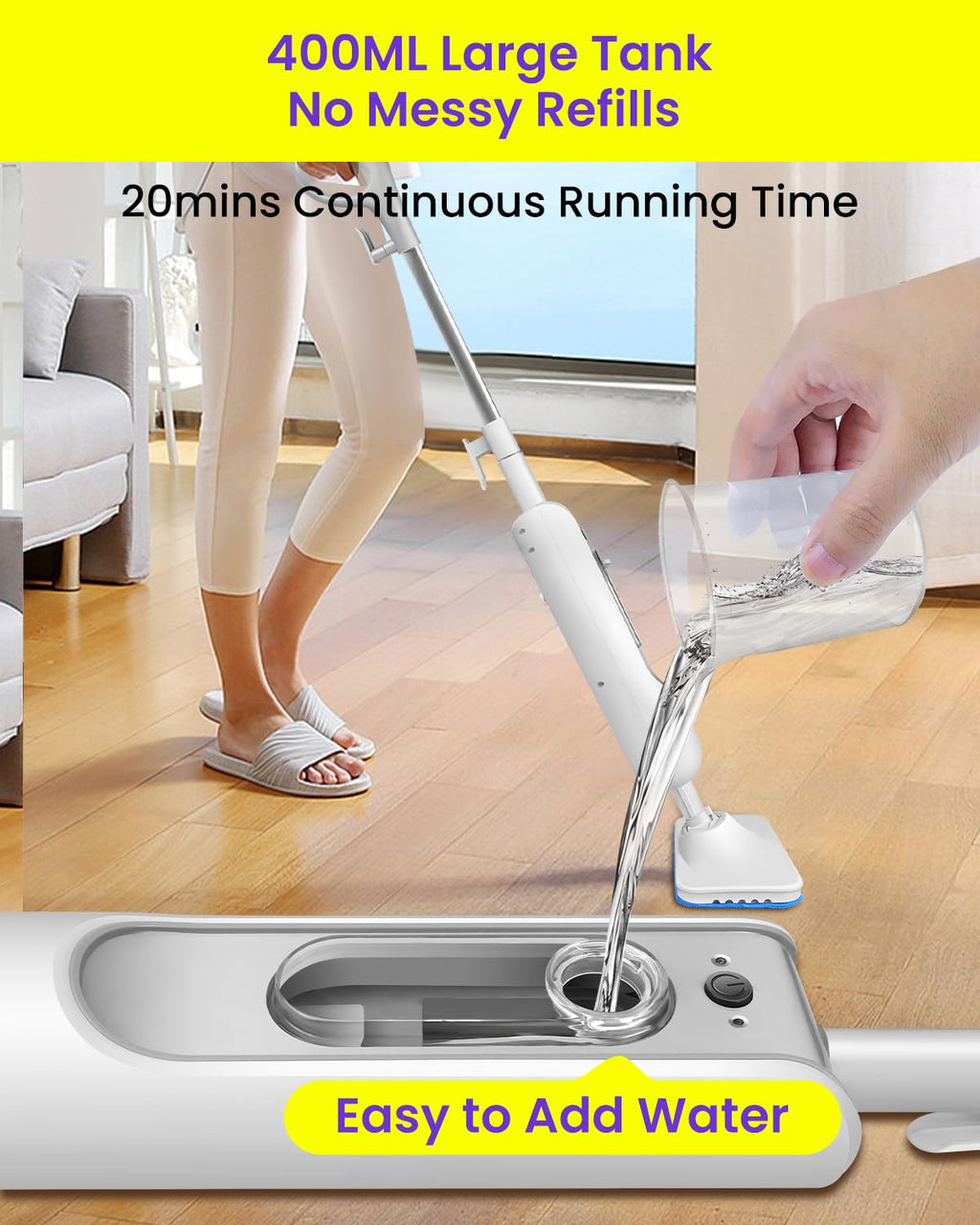 1500W Steam Mop for Hardwood and Tile B47103