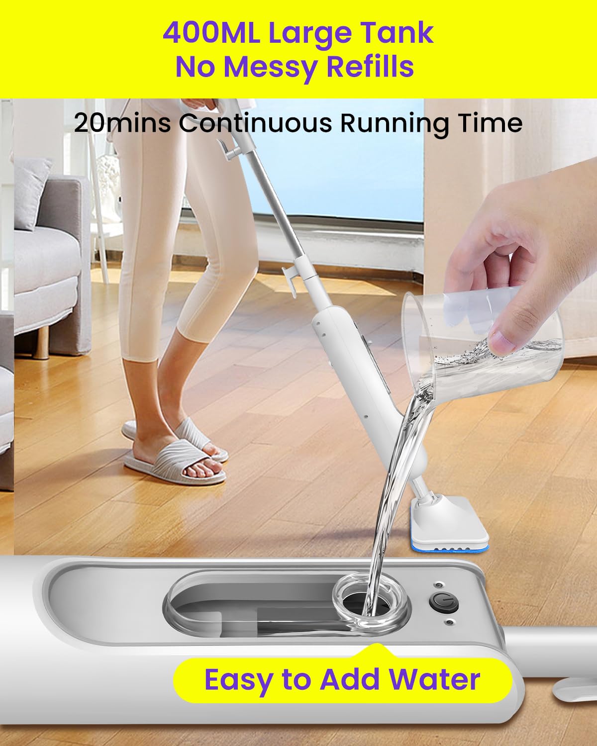 1500W Steam Mop for Hardwood and Tile B47103