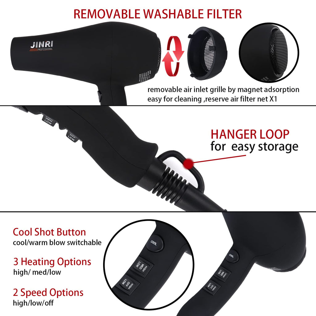 1875W Ionic Infrared Hair Dryer with Diffuser Y989003