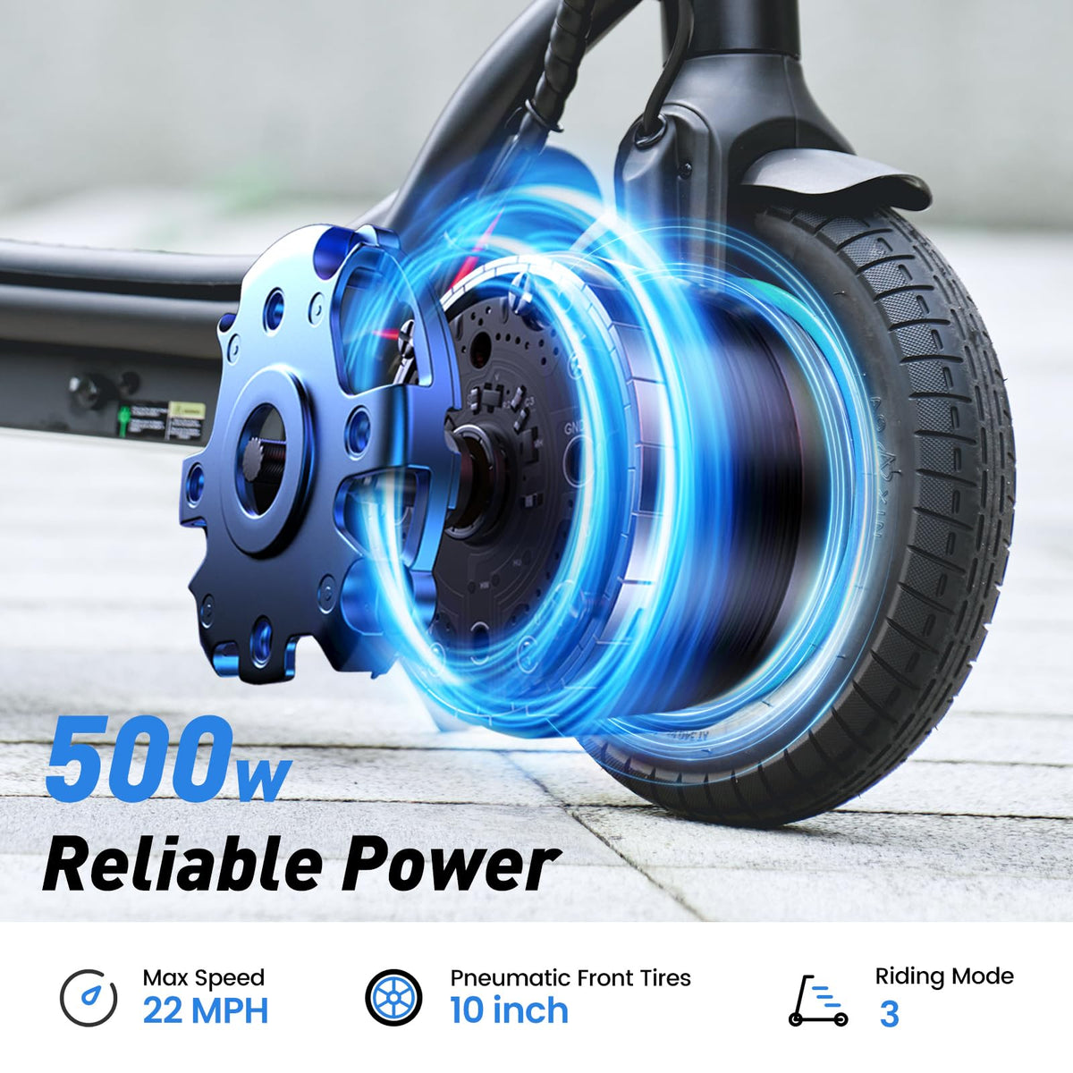 Electric Scooter, 28 Miles Range, 23 MPH Speed, 10" Tire, 1000W Motor, Foldable S66896