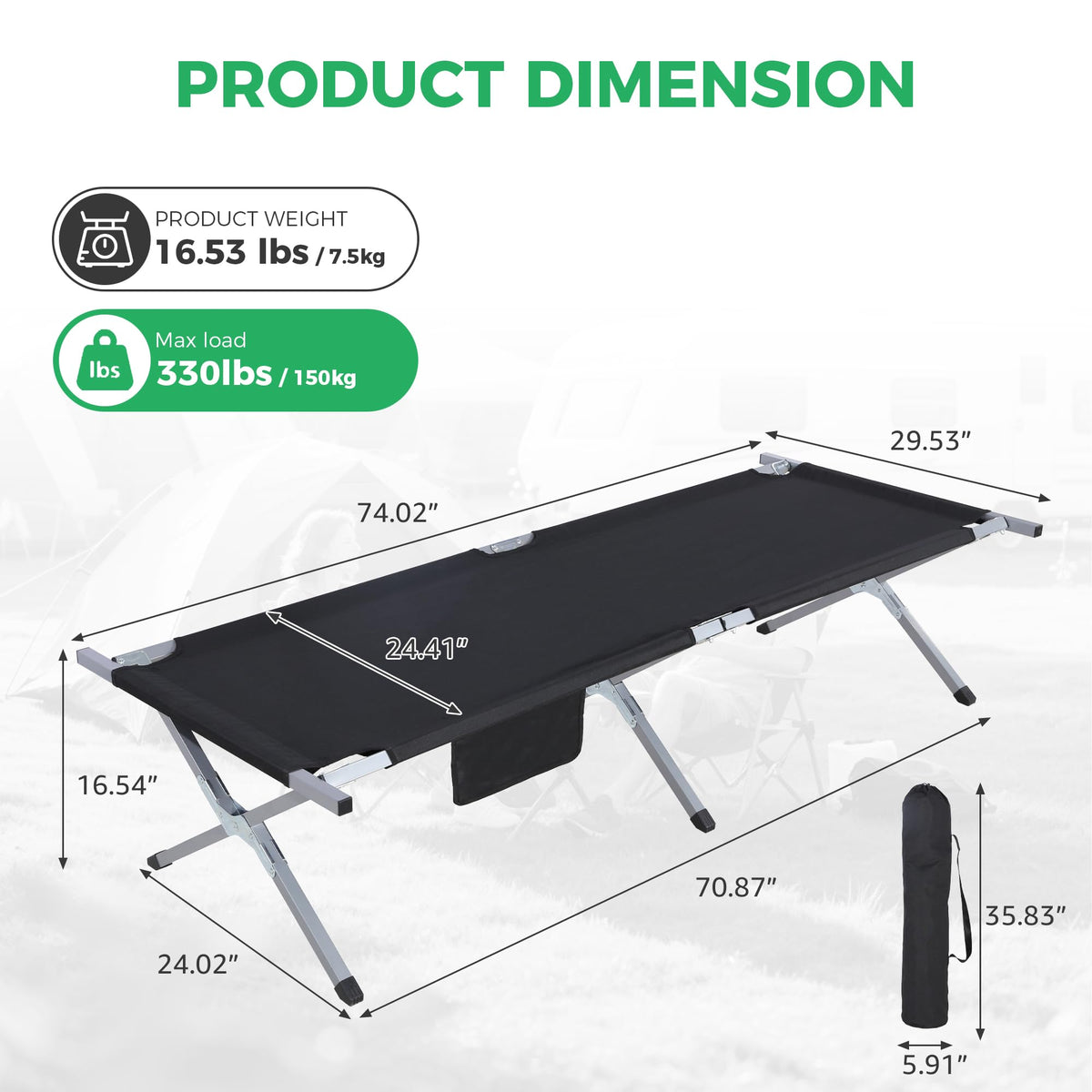 Portable Folding Camping Cot N3973