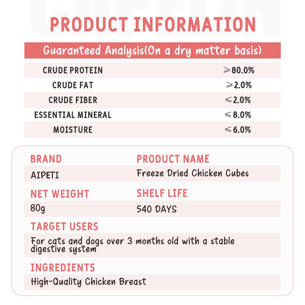 Freeze Dried Chicken Breast Cat & Dog Treats 2.82oz Single Ingredient Grain-Free T87862